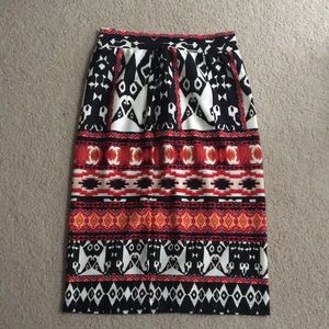 Tribal Print Pencil Skirt